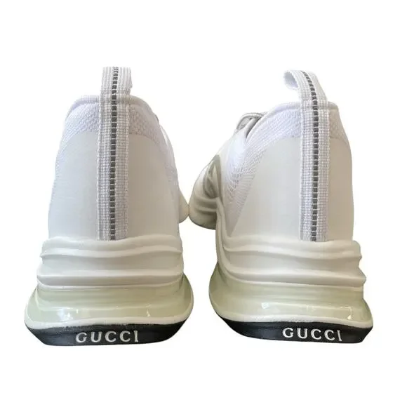 Gucci Run Sneaker Interlocking G White Technical Knit 680893 Men's 12.5 US 13